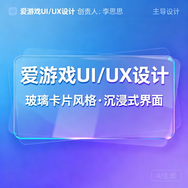 爱游戏UI/UX设计负责人李思思，主导玻璃卡片风格与沉浸式界面